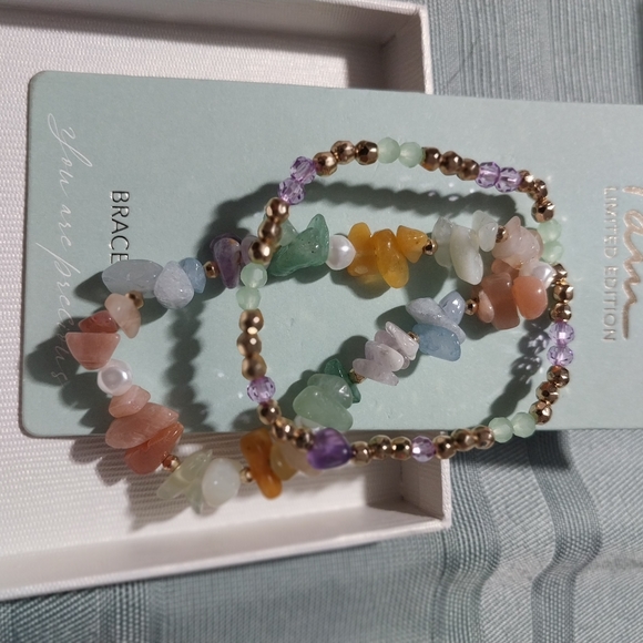 Semiprecious  stone bracelets  set - Picture 1 of 6